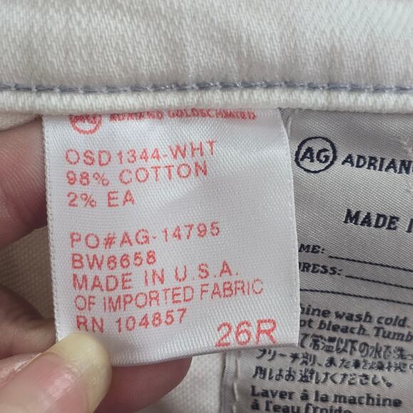 AG Adriano‎ Goldschmied The Belle Flare Jeans White Denim Size 26 NWT - Picture 8 of 11